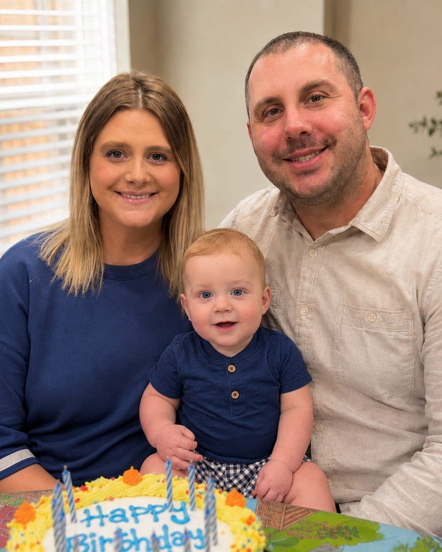 Matt Miller with his wife Jaime and son Roman