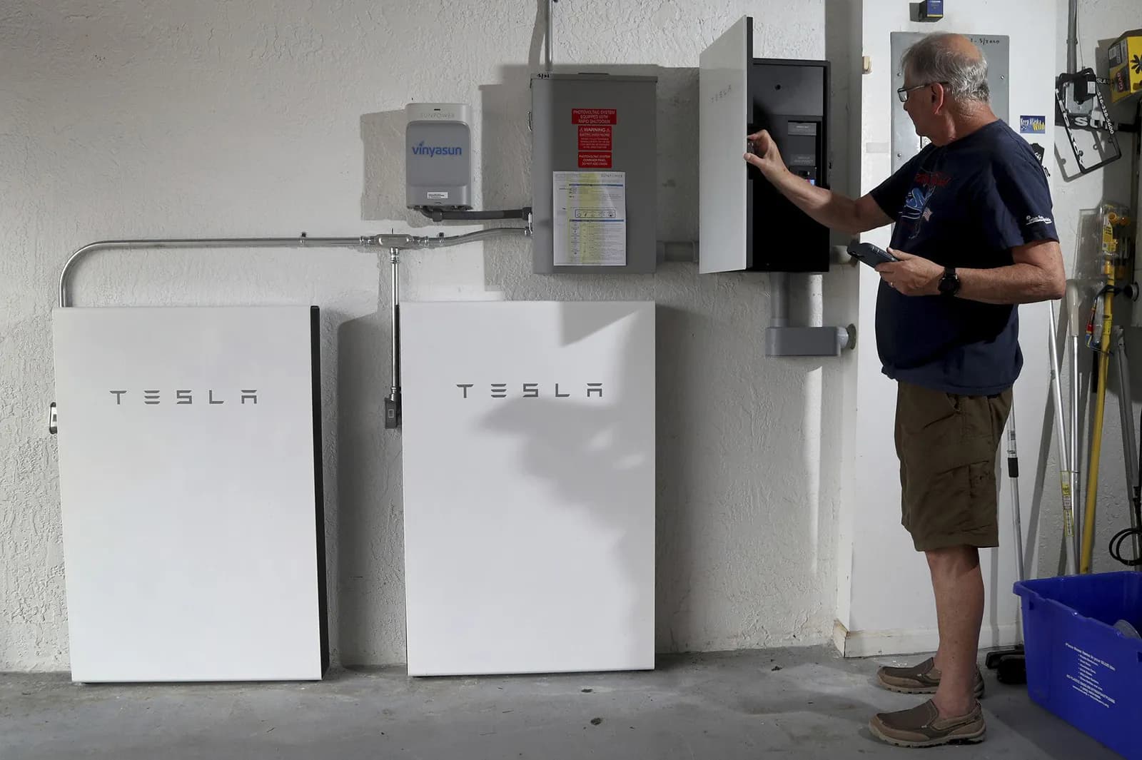 Wall-mounted solar battery storage system inside a Pittsburgh home